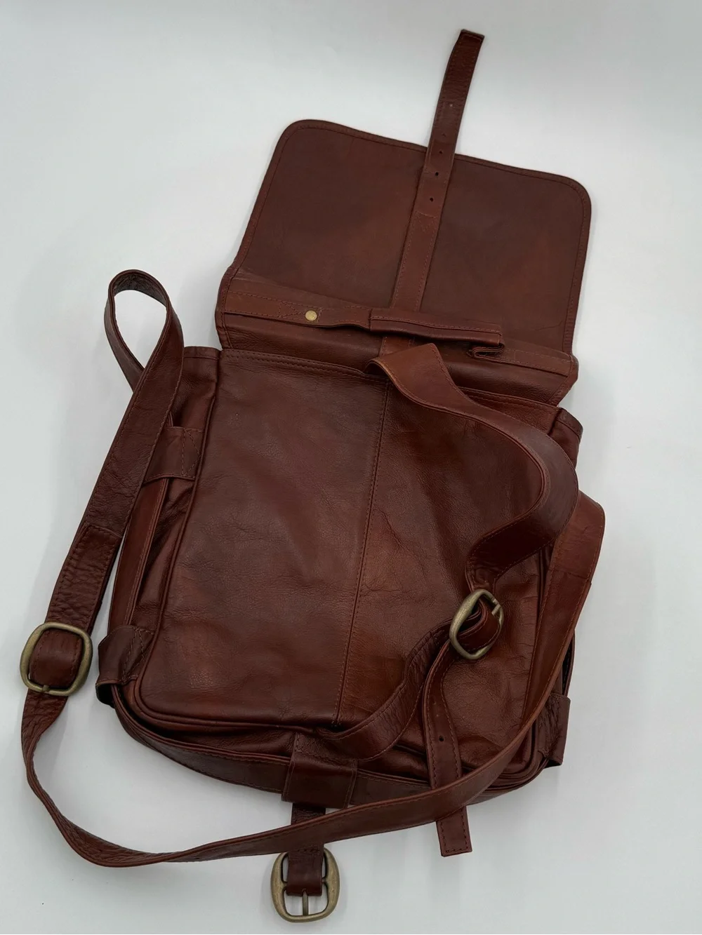 VINTAGE HOBO INTERNATIONAL Brown Leather Crossbody Messenger Bag